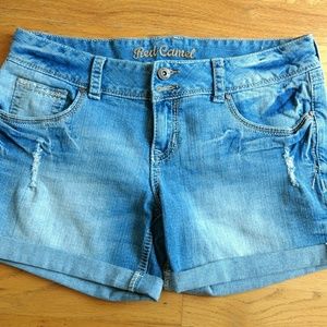 Red camel Jean shorts